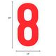 Red Number (8) Corrugated Plastic Yard Sign, 30in